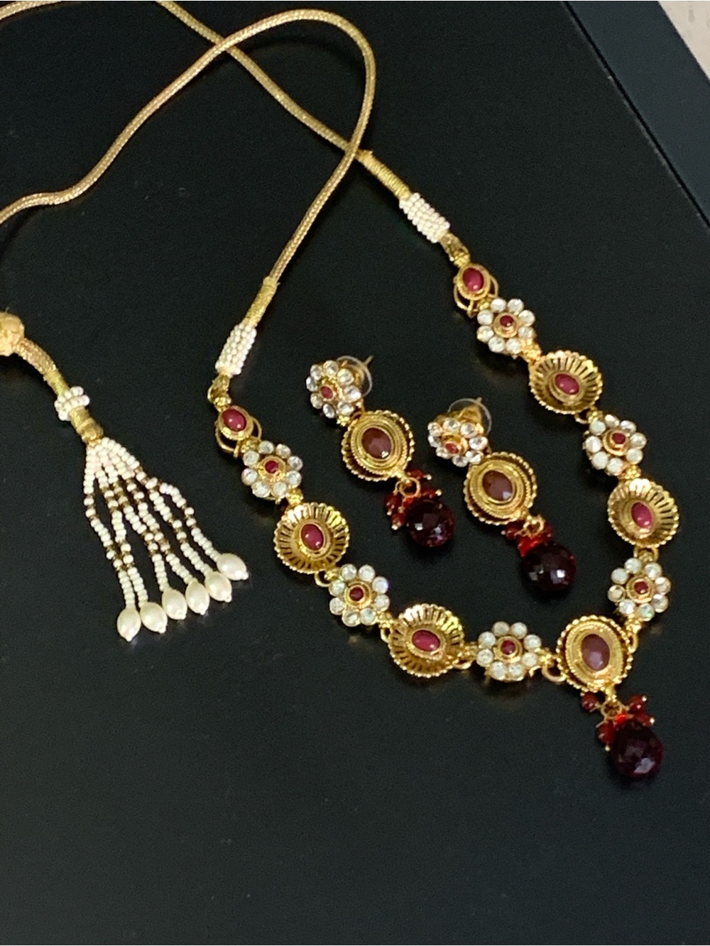 Stunning Traditional Gold Plated Jewelry Set (Necklace & Earring)